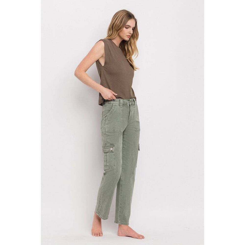 VERVET by Flying Monkey High Rise Cargo Straight Jeans - V3376AG - Size 24 - Picture 5 of 14